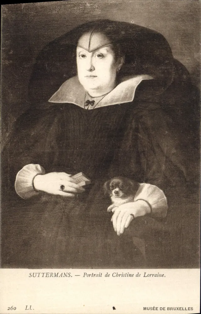 Porträt von Christine de Lorraine — Suttermans — Museum von Brüssel - Vorderseite