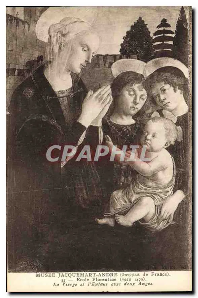 Die Jungfrau und das Kind mit zwei Engeln — Schule von Florenz (um 1470) — Musée Jacquemart-André (Institut de France) Nr. 55 - Vorderseite