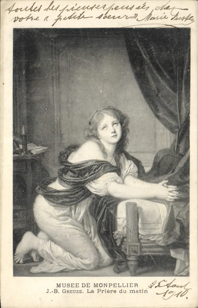A Oração da Manhã — J.-B. Greuze — Museu de Montpellier - Frente