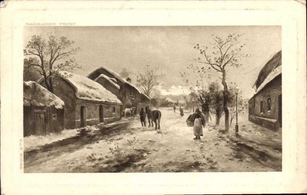 बर्फ से ढ़का गाँव — सर्दियों की झलक — बारबाबिनी पिंक्सट, श्रृंखला 273 - आगे