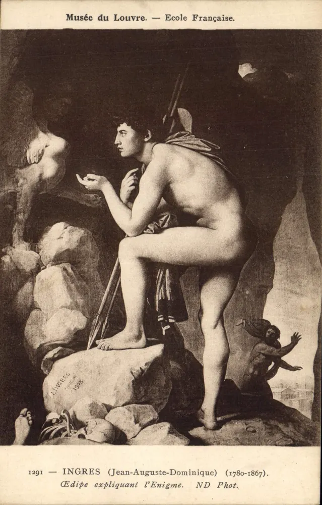 Edipus erklärt das Rätsel — Louvre-Museum — Französische Schule — ND Phot. - Vorderseite