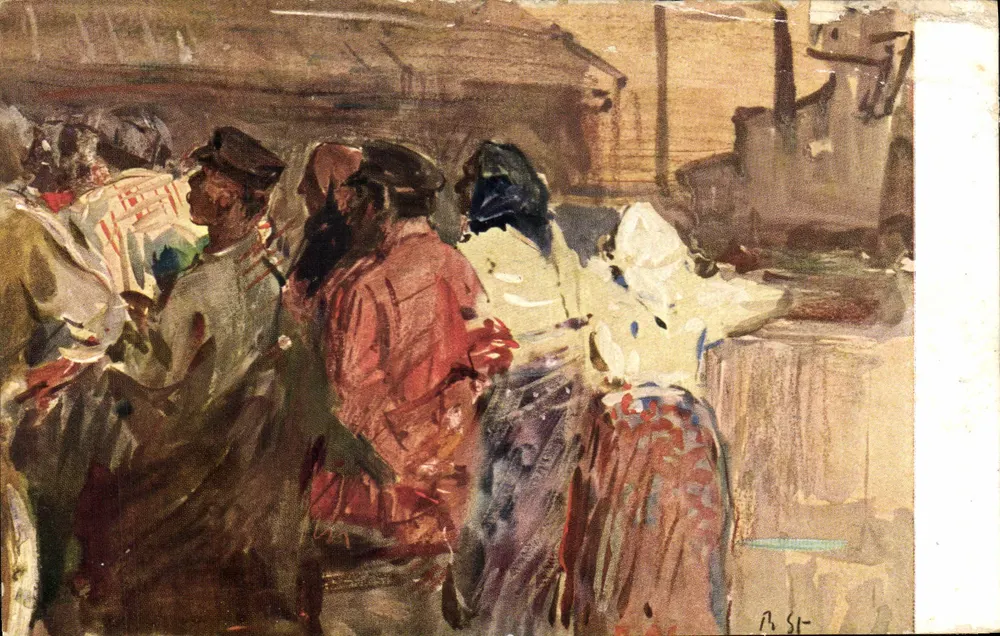Straßenszene — vor einer Fabrik — Rob. Sterl, n° 428 - Vorderseite