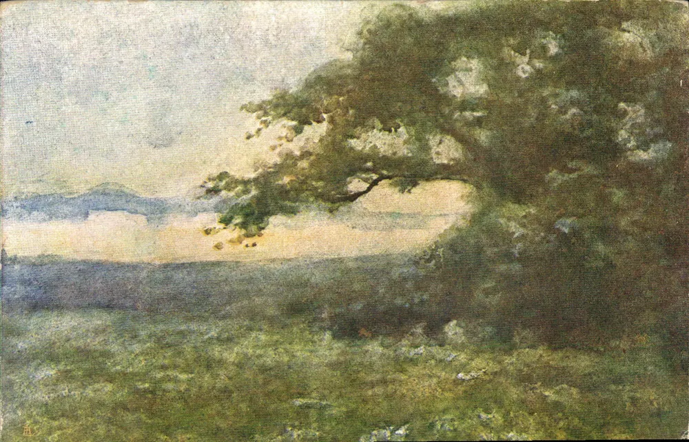 Paisagem com árvore em flor — Emiliano Borsa — Produção italiana - Frente