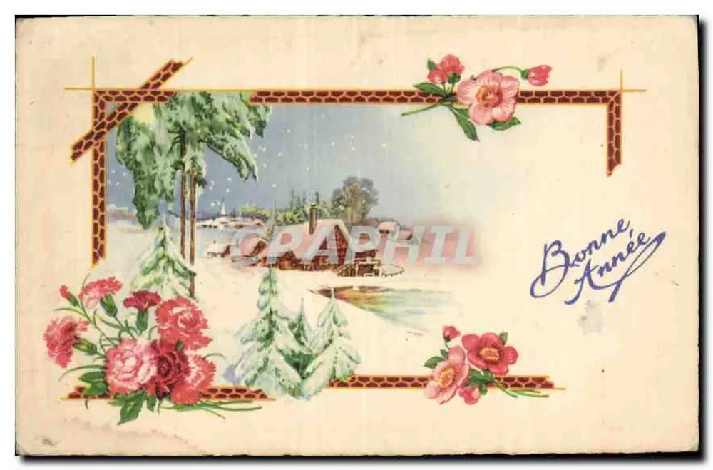 Paisagem invernal — decoração floral — Edições SUPERLUXE, Paris - Frente