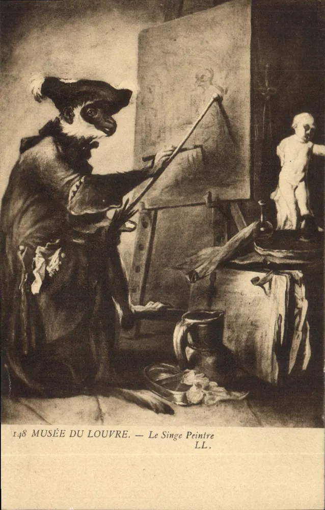 Museu do Louvre — O Macaco Pintor — LL, n° 148 - Frente