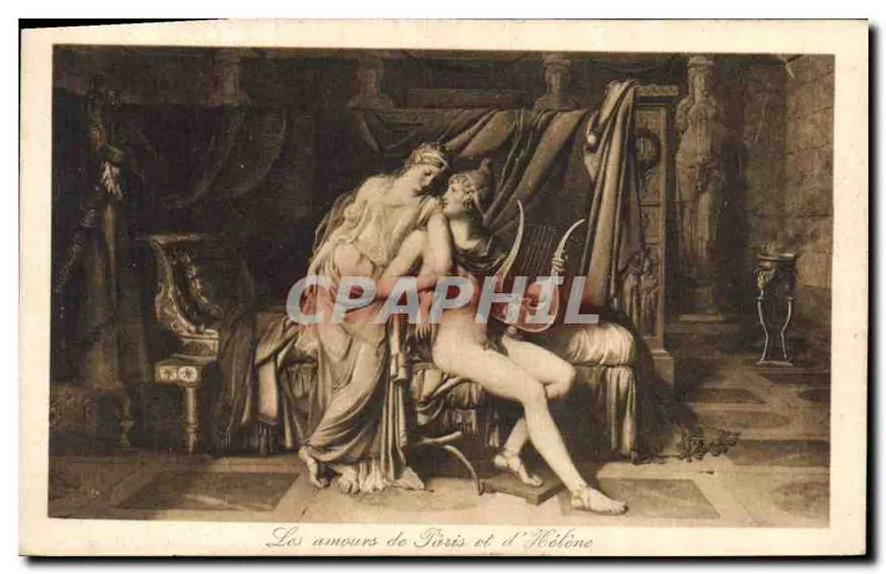 Os amores de Paris e de Hélene — reprodução de uma obra do artista Alinari — n° 1664 - Frente