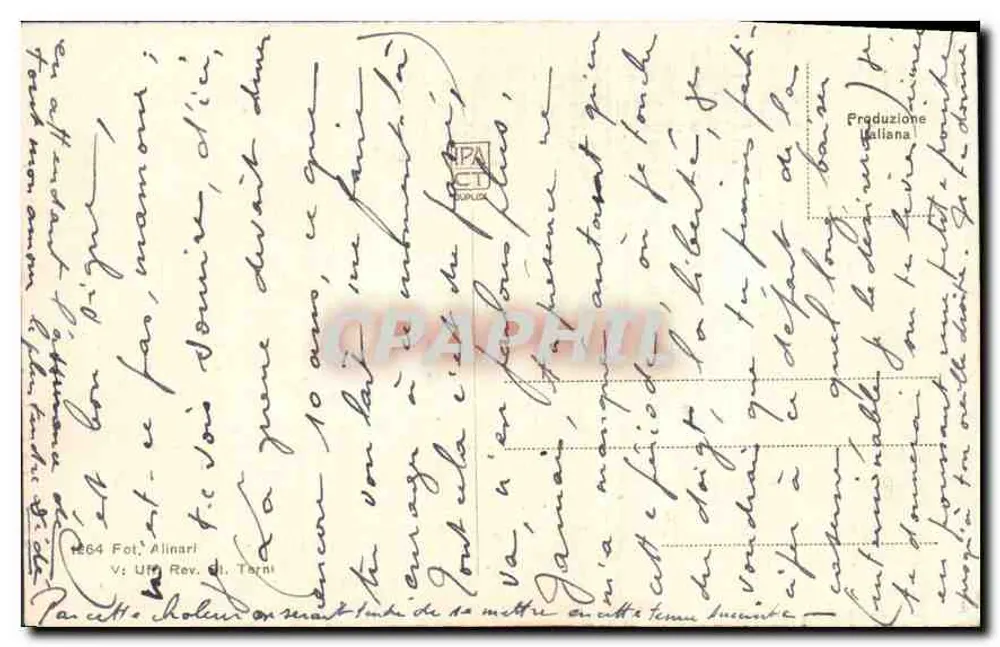 Os amores de Paris e de Hélene — reprodução de uma obra do artista Alinari — n° 1664 - Verso