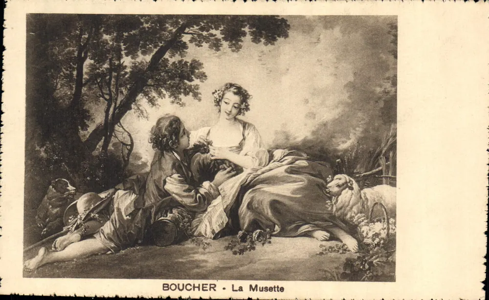 Boucher - A Musette — reprodução de uma obra de arte — editor não visível - Frente