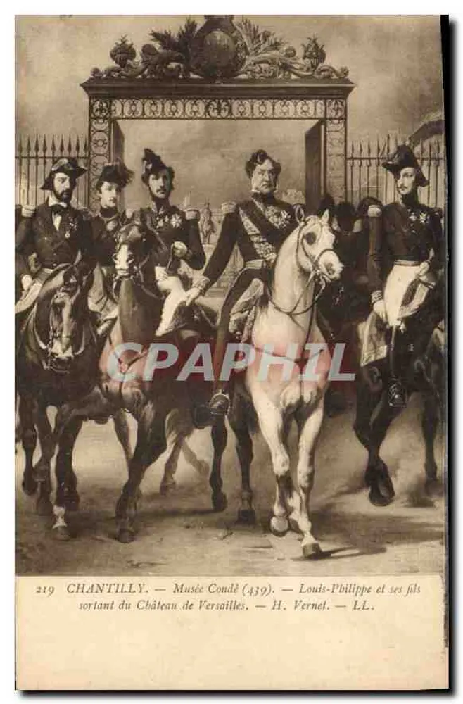 Chantilly — Museum Condé (439) — Louis-Philippe und seine Söhne verlassen das Schloss Versailles — H. Vernet — LL. - Vorderseite