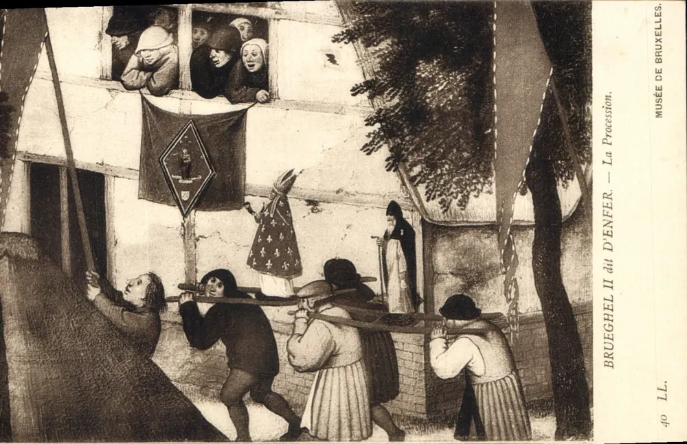 A Procissão — Bruegel II dit d'Enfer — Museu de Bruxelas - Frente