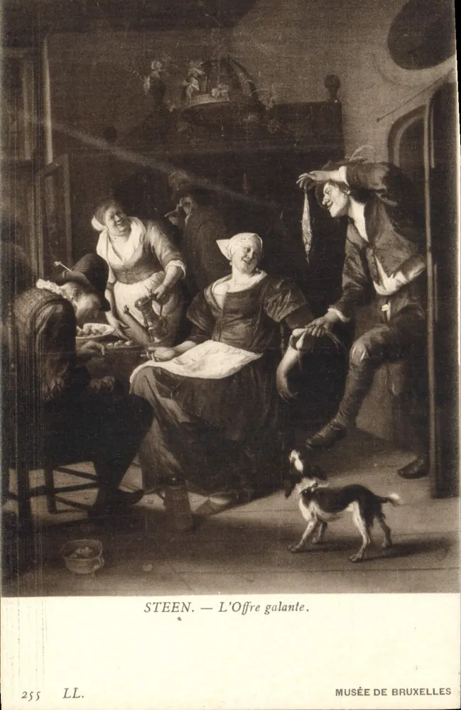 Steen — A Oferta Galante — Museu de Bruxelas, n° 255 - Frente