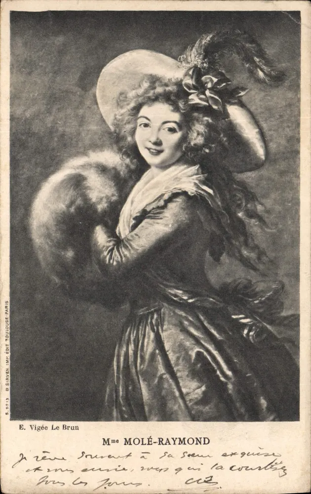 Mme Molé-Raymond — Retrato por E. Vigée Le Brun — Éd. Silver, Impr. Toulouse, Paris - Frente