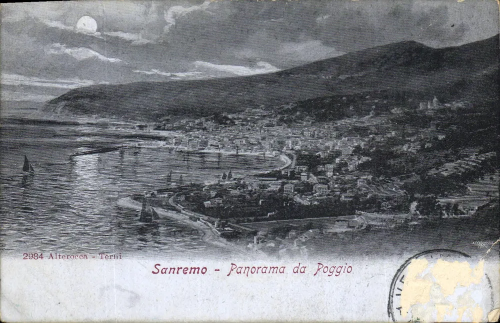 Sanremo - Panorama da Poggio — vista panorâmica — editor Alterocca - Terni, n° 2984 - Frente
