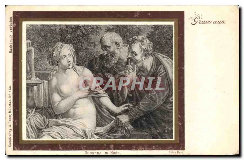 Susanne im Bade — reprodução de uma obra de Guido Reni — Kunahverlag A. Ebner, München, NC 186 - Frente