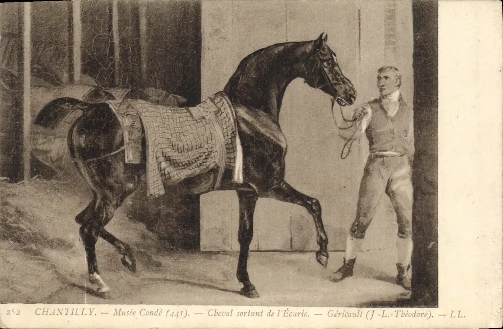 Chantilly — Museum Condé (441) — Paard dat uit de stal komt — Géricault (J.-L.-Théodore) — LL. - Voorkant