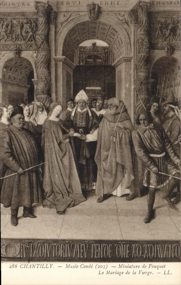 Die Hochzeit der Jungfrau — Miniatur von Fouquet — Musée Condé (203) — Chantilly - Vorderseite
