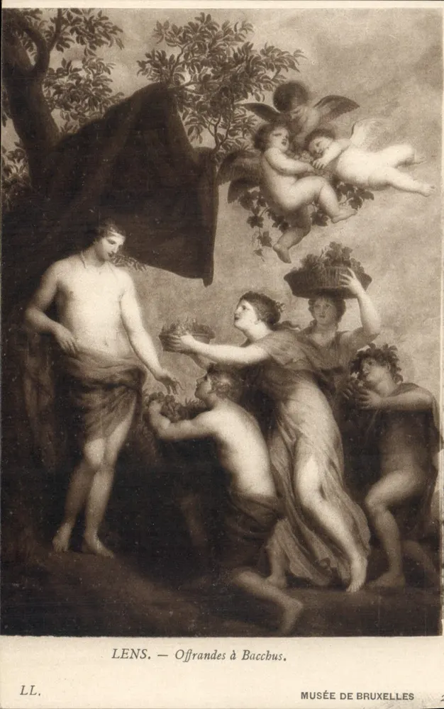 Ofertório a Baco — Pintura de Lens — Museu de Bruxelas - Frente