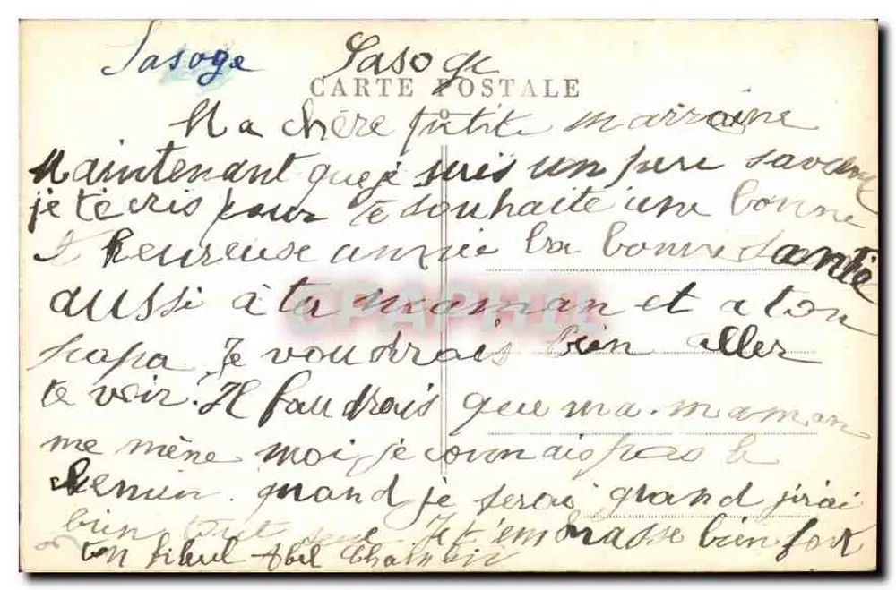 Vila nevada — decoração de cravos rosa — carta de boas-vindas - Verso