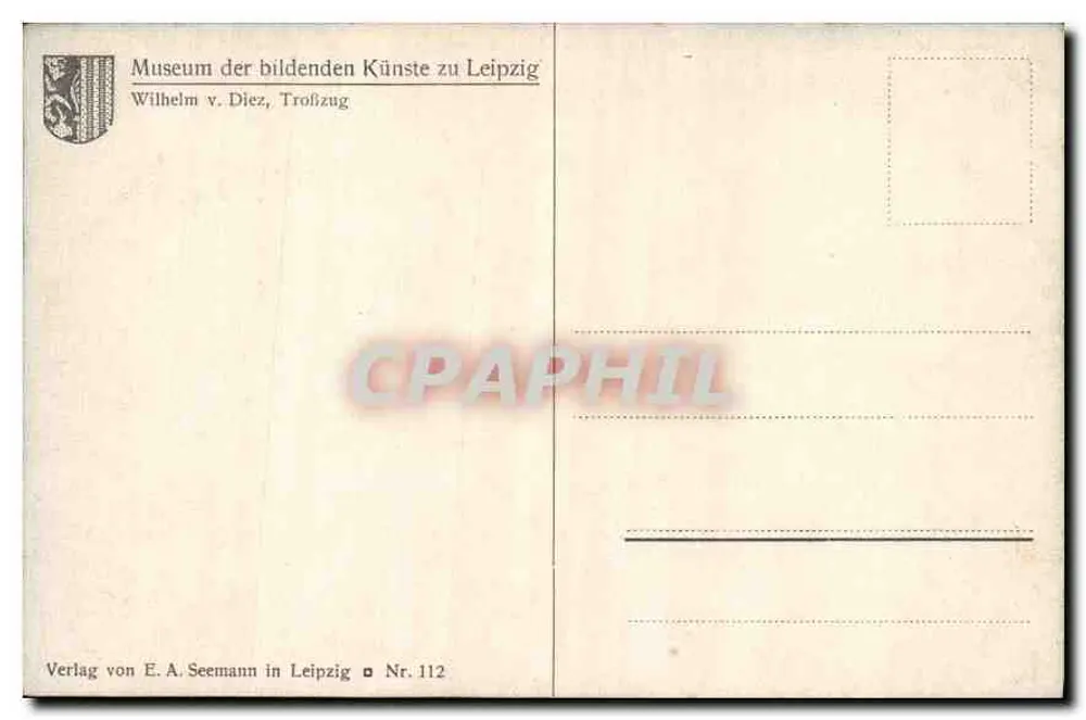 Troféu de guerra — Wilhelm v. Diez — Museum der bildenden Künste zu Leipzig - Verso