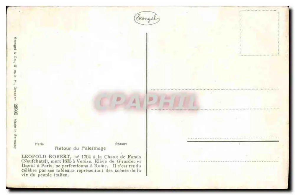 Rückkehr des Pilgerreises — LEOPOLD ROBERT — Stengel & Co. Dresden - Rückseite