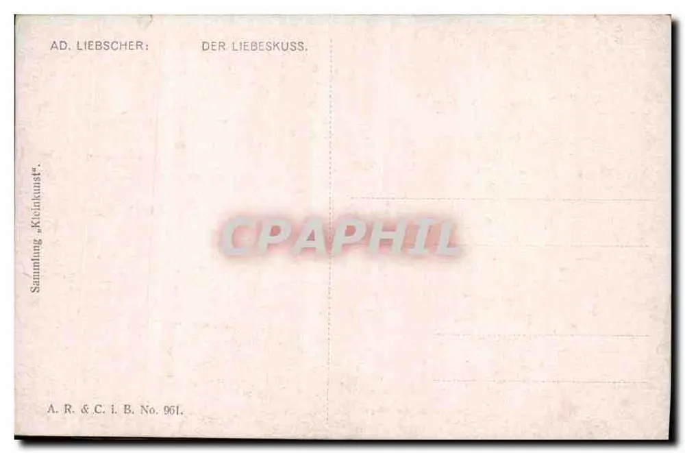 Um casal abraçado — cena romântica — coleção AD. LIEBSCHER, n° 961 - Verso