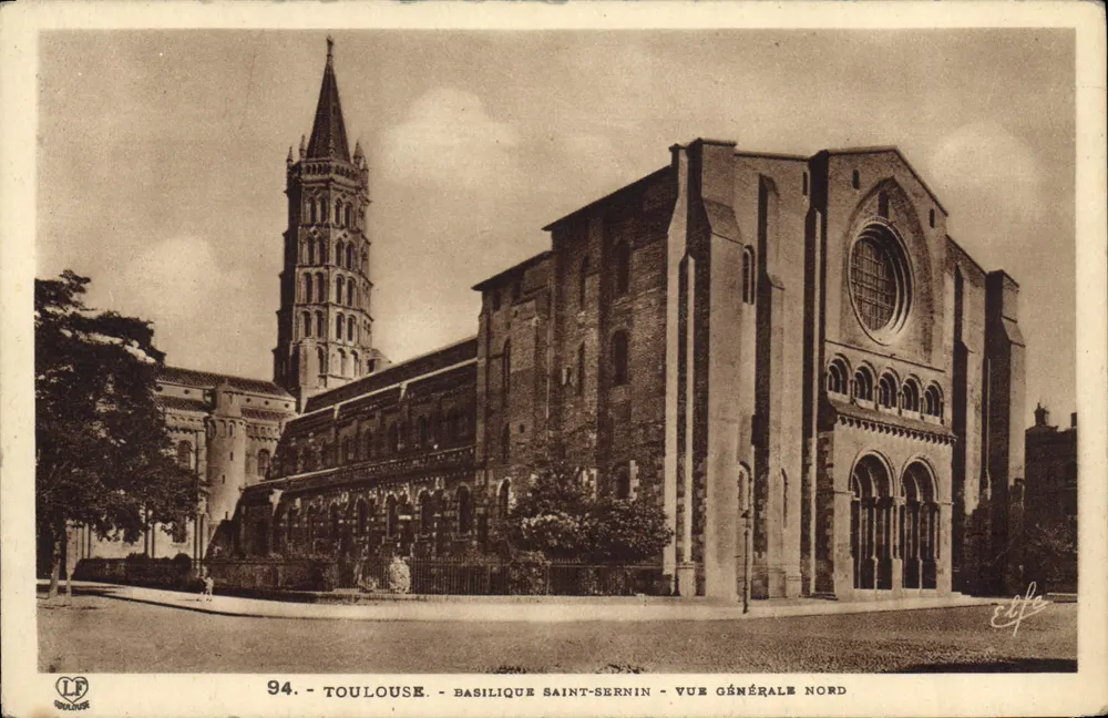 Toulouse - Basílica de São Sernim - Vista geral norte - Frente