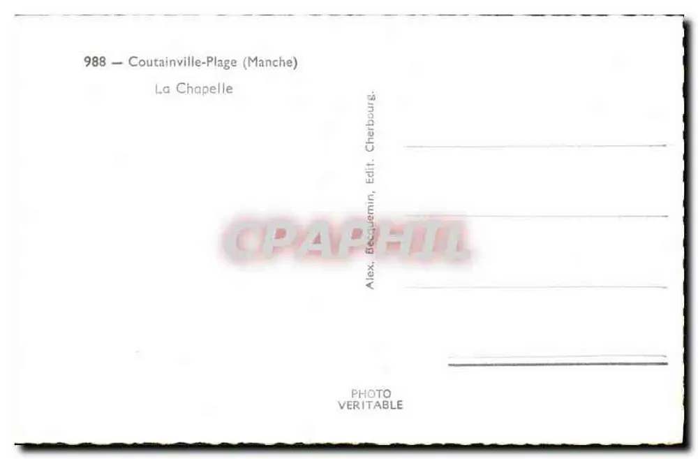 Coutainville-Plage (Manche) — A Capela — Alex, Cherbourg - Verso