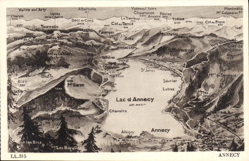 Lago de Annecy — vista aérea - Frente