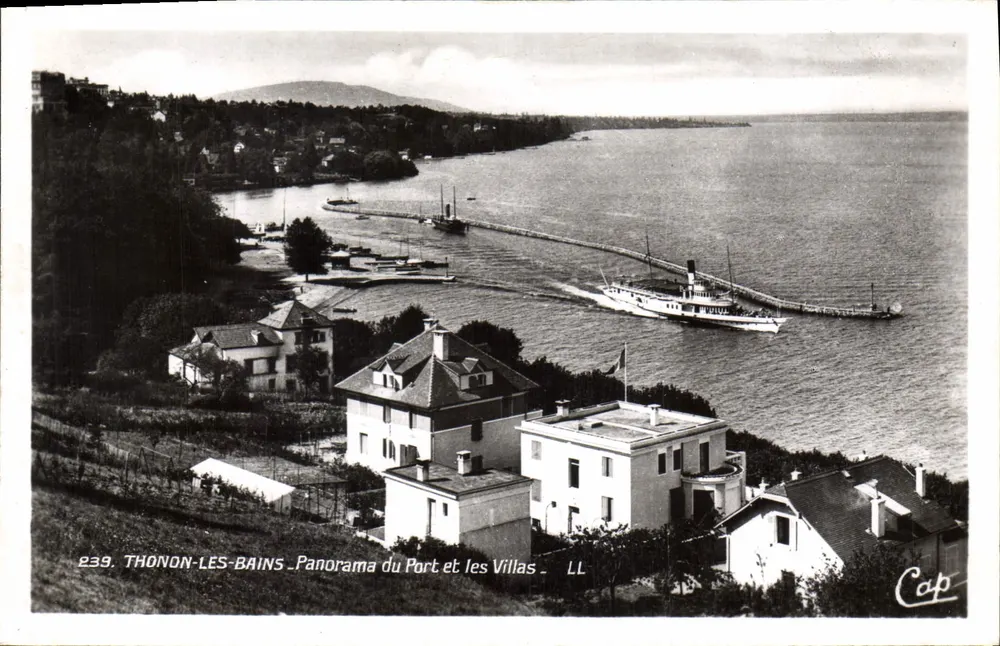 Thonon-les-Bains — Panorama des Hafens und der Villen — LL — n° 239 - Vorderseite