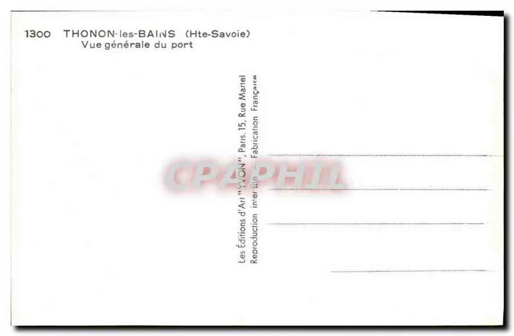 Thonon-les-Bains (Hte-Savoie) — Allgemeiner Blick auf den Hafen — Editions d'Art 'Vvon', Paris - Rückseite