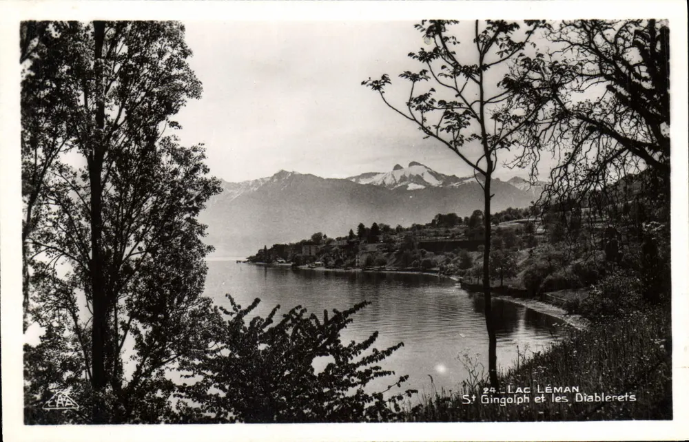 Lago Léman — Saint-Gingolph e os Diablerets — "Real-Photo" G.A.P. Strasbourg - Frente