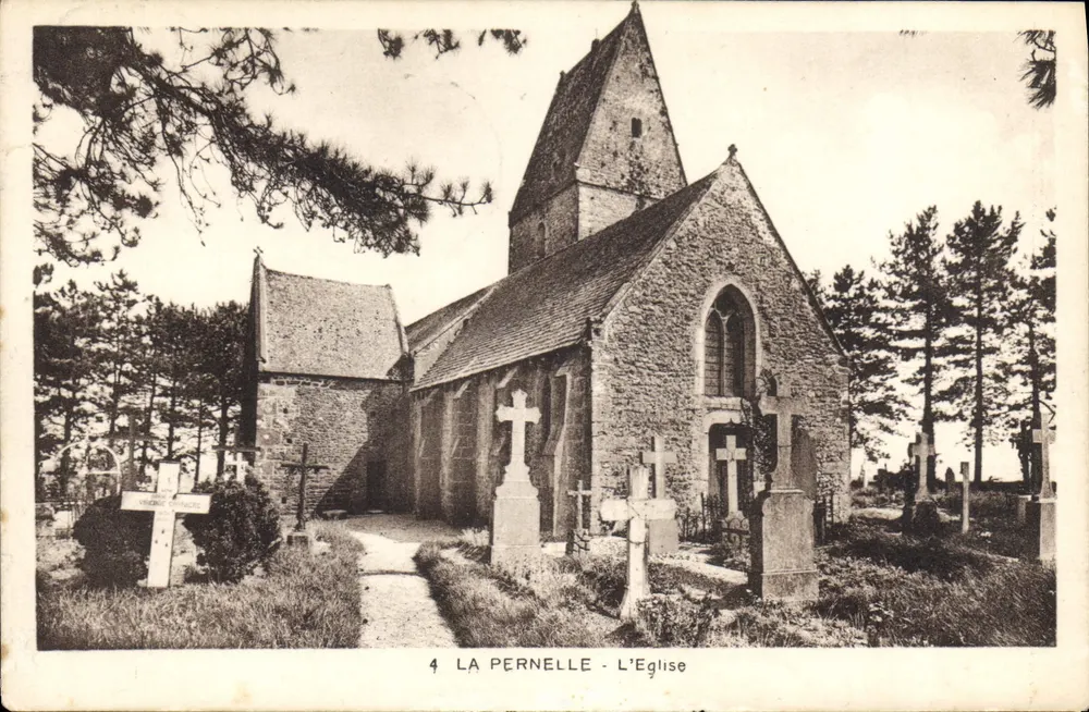 La Pernelle - A Igreja — editor Edition Hebert, Manche, n°4 - Frente