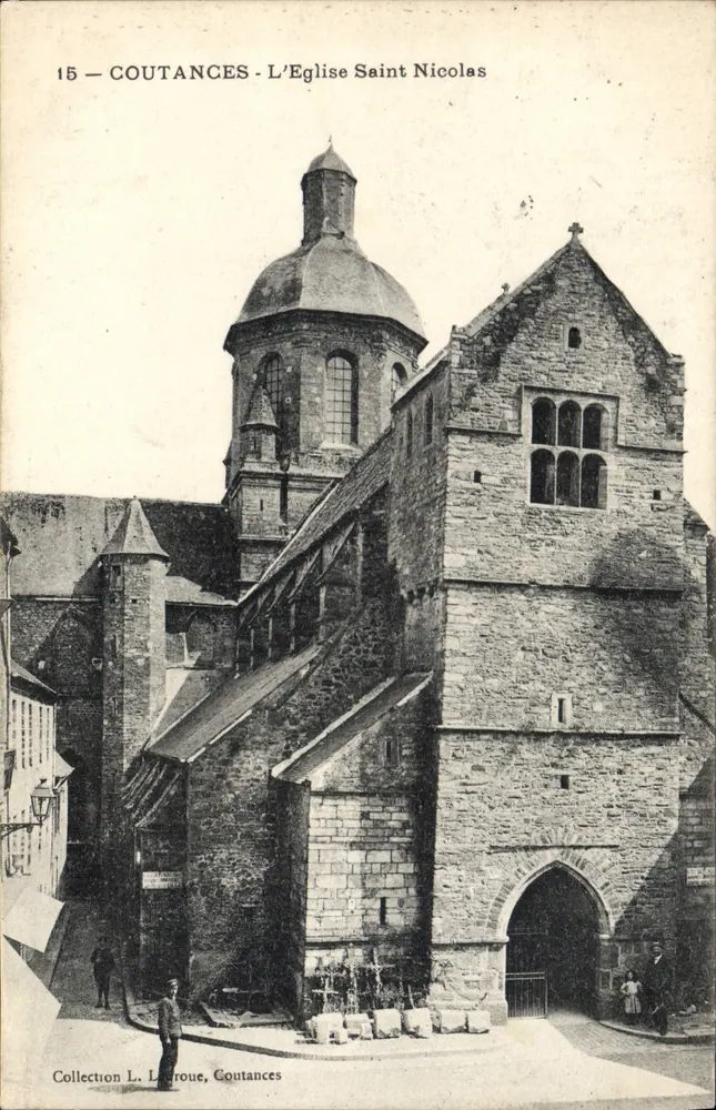 Coutances - A Igreja de São Nicolau — Coleção L. Larrroue, Coutances, n°15 - Frente