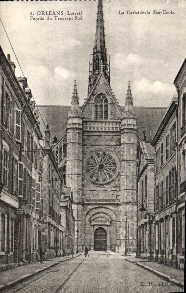 Orléans (Loiret) — Fassade des Südtransepts der Kathedrale Ste-Croix — R.H. publ. - Vorderseite