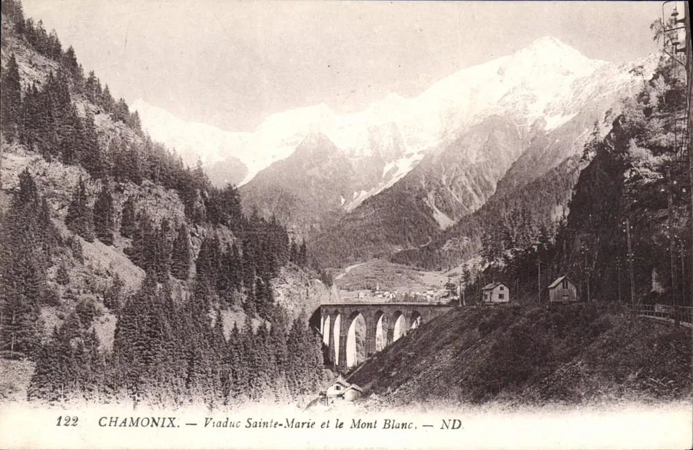 Chamonix — Viadukt Sainte-Marie und Mont Blanc — ND. — N° 122 - Vorderseite