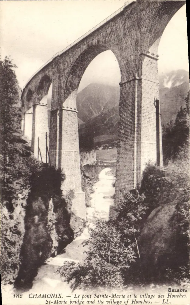 Chamonix — Die Brücke Sainte-Marie und das Dorf Houches — Selecta 182 - Vorderseite