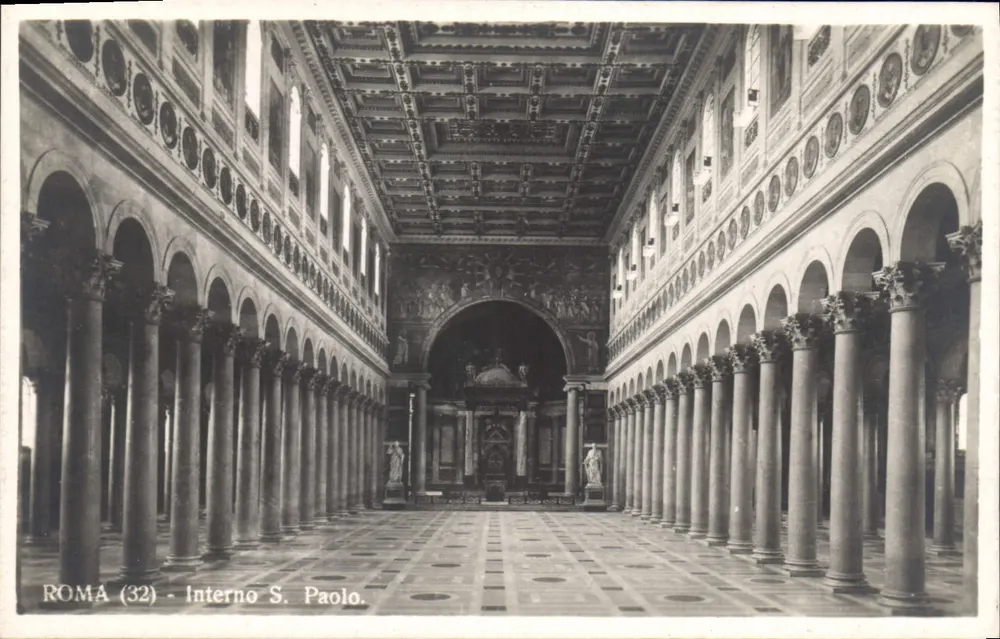 Interno da Basílica São Paulo — Roma (32) — Ed. A. Traldi Milão - Frente