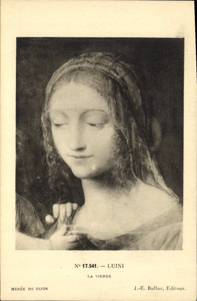 A Virgem — obra de Luini — Museu de Dijon — J.-E. Bulloz, Editor, n° 17.541 - Frente