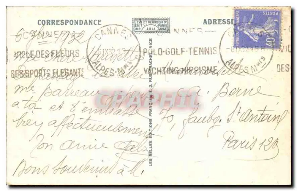 CANNES — Ansicht der neuen Hotels und des Estérel — Adia, n° 313 - Rückseite