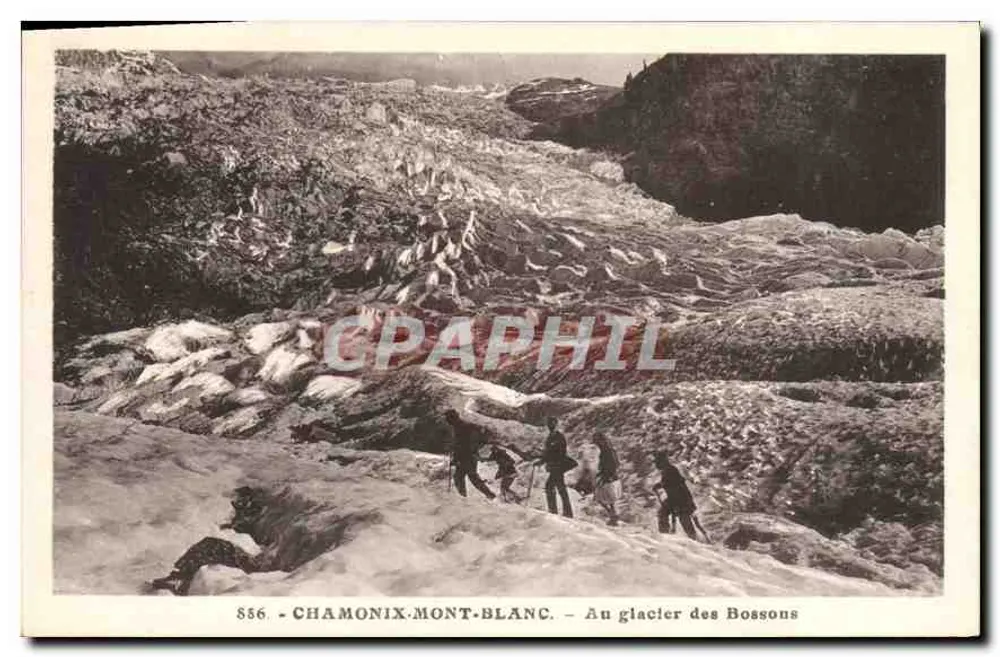 Chamonix-Mont-Blanc — No glaciar dos Bossons — L. Morand, foto-editora (Haute-Savoie) - Frente