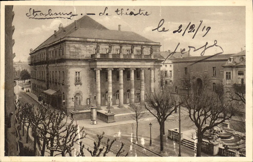 Strasbourg — Le théâtre — Kunstverlag Emil Hartmann, Strasbourg i. Elsa. n° 22 - Frente
