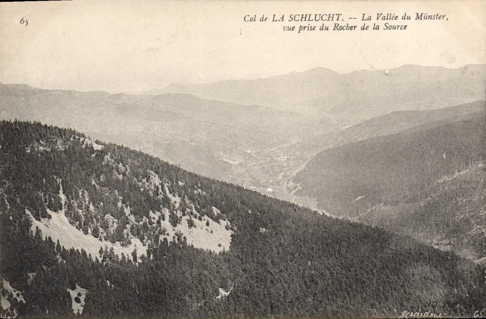Col de LA SCHLUCHT — Ansicht der Münster-Tal, aufgenommen vom Rocher de la Source — Gérardmer, n°65 - Vorderseite
