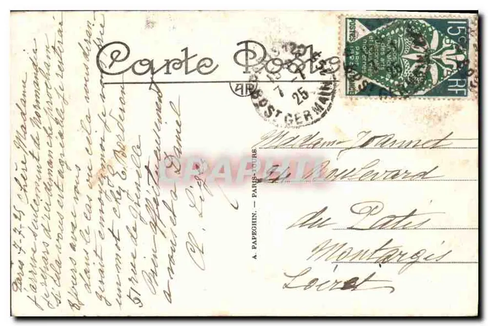 PARIS — Avenue de l'Opéra, Ansicht von der Hotel du Louvre — Fotografie MELCY — A.P. n°231 - Rückseite