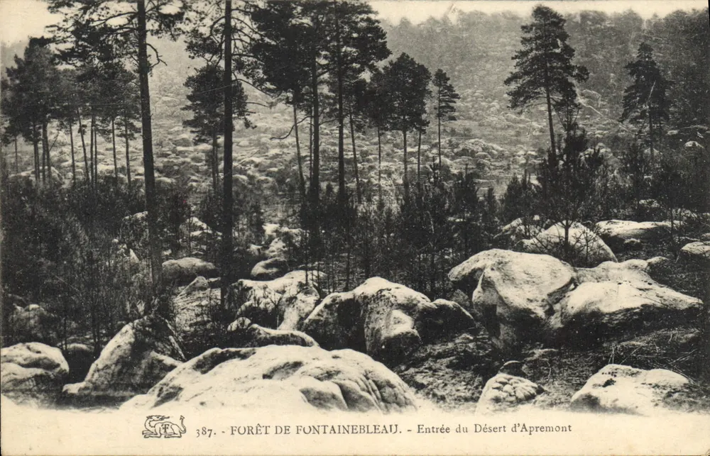 Forêt de Fontainebleau — Eingang zum Desert d'Apremont — n° 387 - Vorderseite