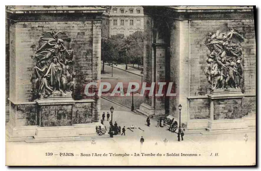Paris — Unter dem Arc de Triomphe — Grab des 'Unbekannten Soldaten' — J. II. — n° 139 - Vorderseite