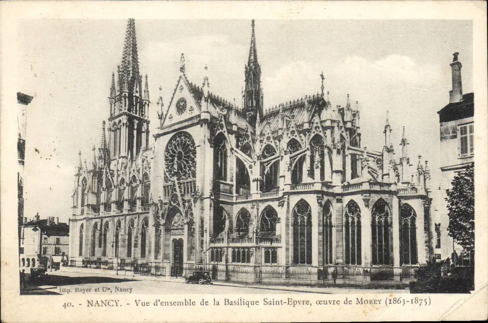 Nancy — Übersicht der Basilika Saint-Epvre, Werk von Morey (1863-1875) — Imp. Royer et Cie, Nancy - Vorderseite