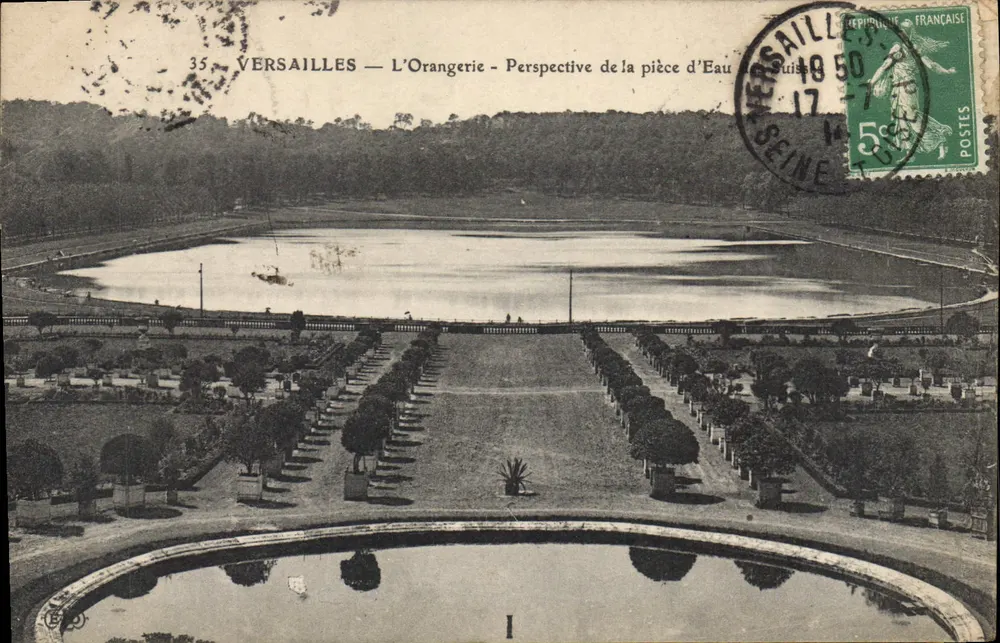 Versailles — De Orangerie — Perspectief van het fonteinkje — Uitgever: Gourmanne, n°35 - Voorkant