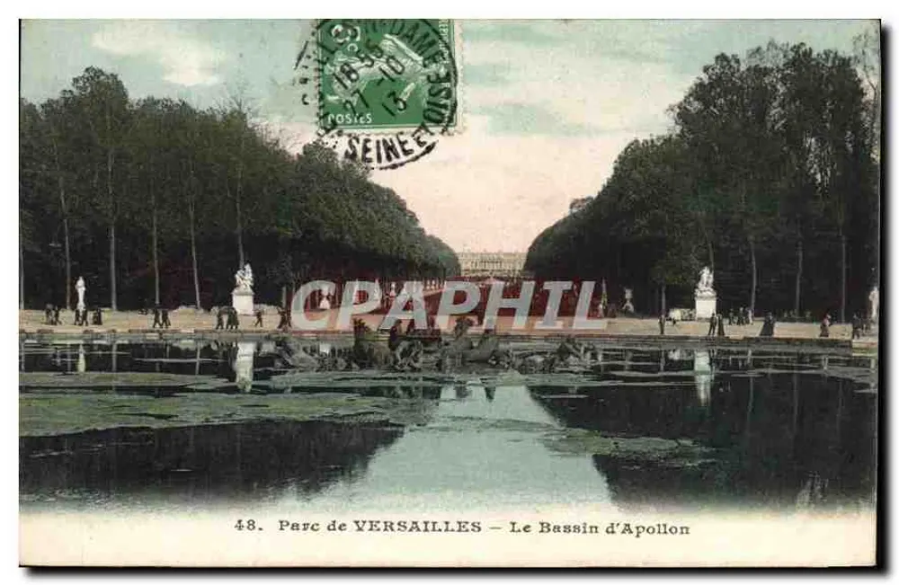 Park von VERSAILLES — Der Apollo-See — Héliotypie Bourdier et Faucheux, n°48 - Vorderseite