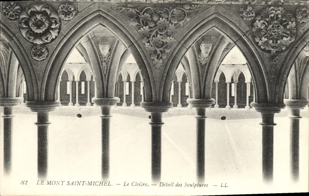 Mont Saint-Michel — Der Cloister — Detail der Skulpturen — LL. — Nr. 82 - Vorderseite