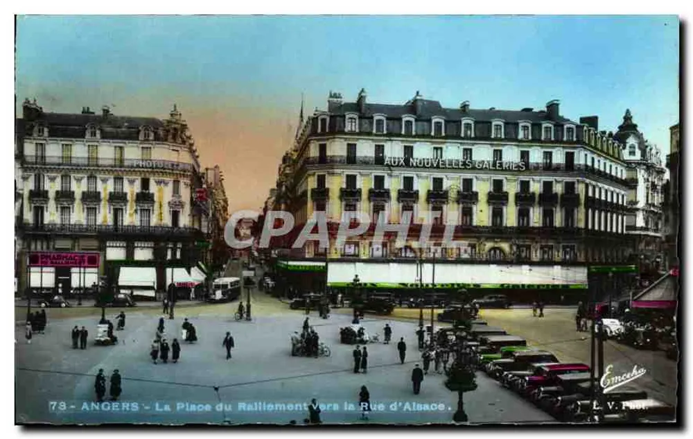 Angers - Die Place du Ralliement in Richtung Rue d'Alsace — Aux Nouvelles Galeries — Verleger Emecho — Nr. 78 - Vorderseite